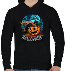 printfashion Halloween tökfej és pók - Férfi kapucnis pulóver - Fekete (5546093)