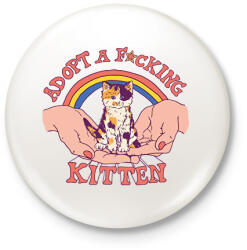 printfashion Adopt a kitten - Kitűző, hűtőmágnes - Fehér (13563942)