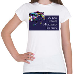 printfashion Az igazi lovasok - Hónappal - Női póló - Fehér (6320091)