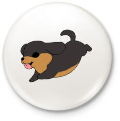 printfashion Tacskó (fekete cser) - Kitűző, hűtőmágnes - Fehér (13884295)