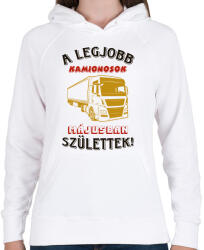 printfashion Kamionos szülinapja május - Női kapucnis pulóver - Fehér (5693660)