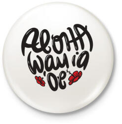 printfashion Love Aloha Hawaii - Kitűző, hűtőmágnes - Fehér (4309445)