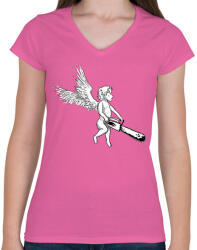 printfashion cupido - Női V-nyakú póló - Rózsaszín (2659467)