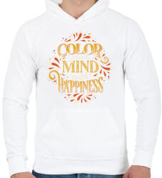 printfashion Színezd az elméd vidámsággal - Férfi kapucnis pulóver - Fehér (4758793)
