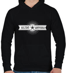 printfashion kezdo-anyuka-white - Férfi kapucnis pulóver - Fekete (559868)