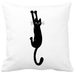 printfashion Black cat - Párnahuzat, Díszpárnahuzat - Fehér (2486859)