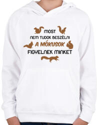 printfashion Most nem tudok beszélni - Gyerek kapucnis pulóver - Fehér (13548660)