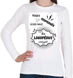 printfashion Logopédus 2 - Női hosszú ujjú póló - Fehér (14650228)