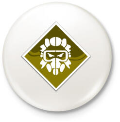 printfashion Apex Legends Caustic Jelvény (Badge) - Kitűző, hűtőmágnes - Fehér (3079371)