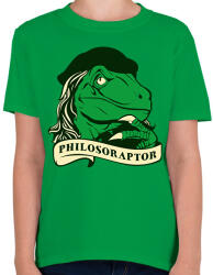printfashion Bölcs raptor - Gyerek póló - Zöld (1460619)