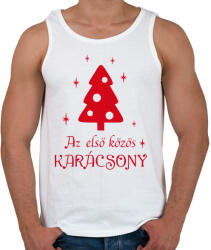 printfashion Első közös karácsony - Férfi atléta - Fehér (1134979)