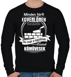 printfashion Legjobbak lesznek kőművesek - Férfi pulóver - Fekete (1972932)