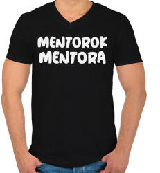 printfashion MENTOROK MENTORA - Férfi V-nyakú póló - Fekete (10885137)