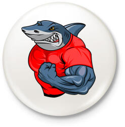 printfashion Kigyúrt cápa - Kitűző, hűtőmágnes - Fehér (13188866)