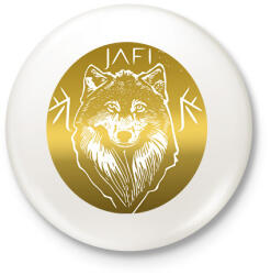 printfashion arany farkas - Kitűző, hűtőmágnes - Fehér (13283873)