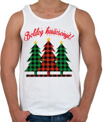 printfashion Karácsonyi csúnya minta - Férfi atléta - Fehér (5622638)