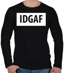 printfashion I Dont Give A Fuck logó - Férfi hosszú ujjú póló - Fekete (1601499)