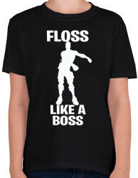 printfashion Floss Like A Boss - Gyerek póló - Fekete (1126845)