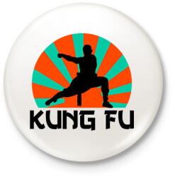 printfashion KUNG FU - Kitűző, hűtőmágnes - Fehér (9464948)
