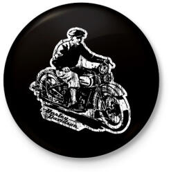 printfashion Motrocircle vintage - Kitűző, hűtőmágnes - Fekete (4887569)