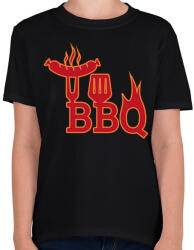 printfashion BBQ - Gyerek póló - Fekete (13689083)