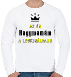 printfashion Az én nagymamám - Férfi pulóver - Fehér (3616598)