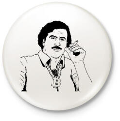 printfashion Pablo Escobar - Kitűző, hűtőmágnes - Fehér (3089508)