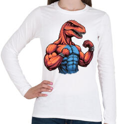 printfashion Kigyúrt raptor - Női hosszú ujjú póló - Fehér (14020342)