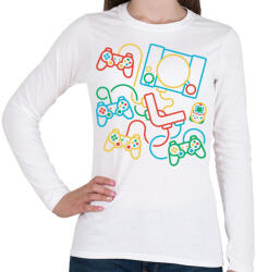 printfashion Gamer place - Női hosszú ujjú póló - Fehér (2068343)