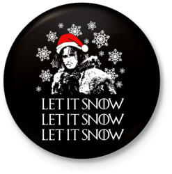printfashion LET IT SNOW - Kitűző, hűtőmágnes - Fekete (3099809)