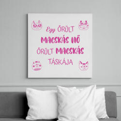 printfashion Őrült macskás táskája - Vászonkép - Fehér (7005171)