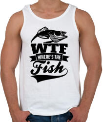 printfashion WTF horgász - Férfi atléta - Fehér (923928)