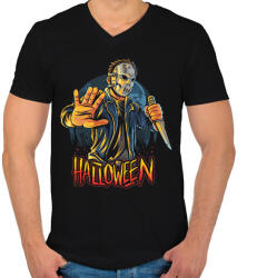 printfashion Halloween - Férfi V-nyakú póló - Fekete (2957506)