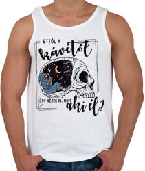 printfashion Ettől a kávétól úgy nézek ki, mint aki él? - Férfi atléta - Fehér (16467822)