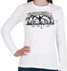 printfashion Stranger Things Shadow Monster - Női hosszú ujjú póló - Fehér (3730341)