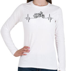 printfashion Motorozás ekg póló - Női hosszú ujjú póló - Fehér (9393204)