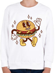printfashion Retro hamburger - Gyerek pulóver - Fehér (14308475)
