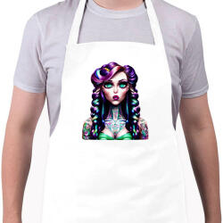 printfashion AI_Android_Tetovált_Lány_1 - Kötény - Fehér (14062795)