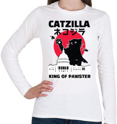 printfashion Catzilla - Női hosszú ujjú póló - Fehér (5109103)