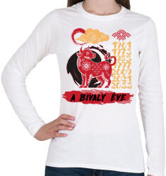 printfashion A bivaly éve - Női hosszú ujjú póló - Fehér (7616191)