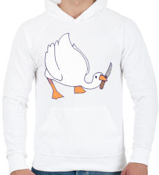 printfashion Liba késsel - Férfi kapucnis pulóver - Fehér (13632422)