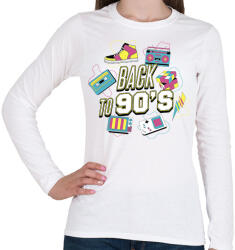 printfashion Back to the 90's - Női hosszú ujjú póló - Fehér (14151303)
