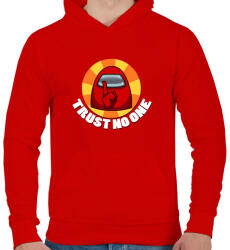 printfashion Trust no one - white - Férfi kapucnis pulóver - Piros (3671506)