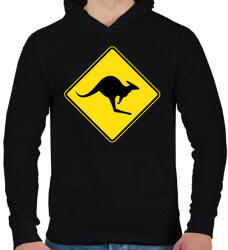 printfashion Kangaroo sign - Férfi kapucnis pulóver - Fekete (4826430)