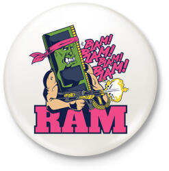 printfashion Rambo RAM - Kitűző, hűtőmágnes - Fehér (10774174)