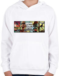 printfashion San Andreas - Gyerek kapucnis pulóver - Fehér (2857878)