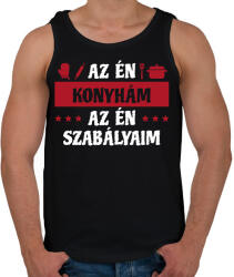 printfashion AZ én konyhám - Férfi atléta - Fekete (7550279)