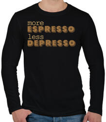 printfashion Több espresso - Férfi hosszú ujjú póló - Fekete (11635350)
