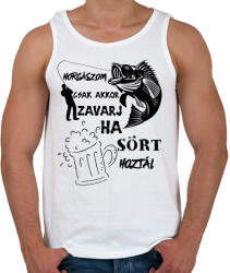 printfashion Horgászom csak akkor zavarj ha sört hoztál - Férfi atléta - Fehér (4693152)