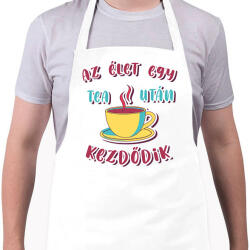 printfashion Az élet egy tea után kezdődik - Kötény - Fehér (7253707)